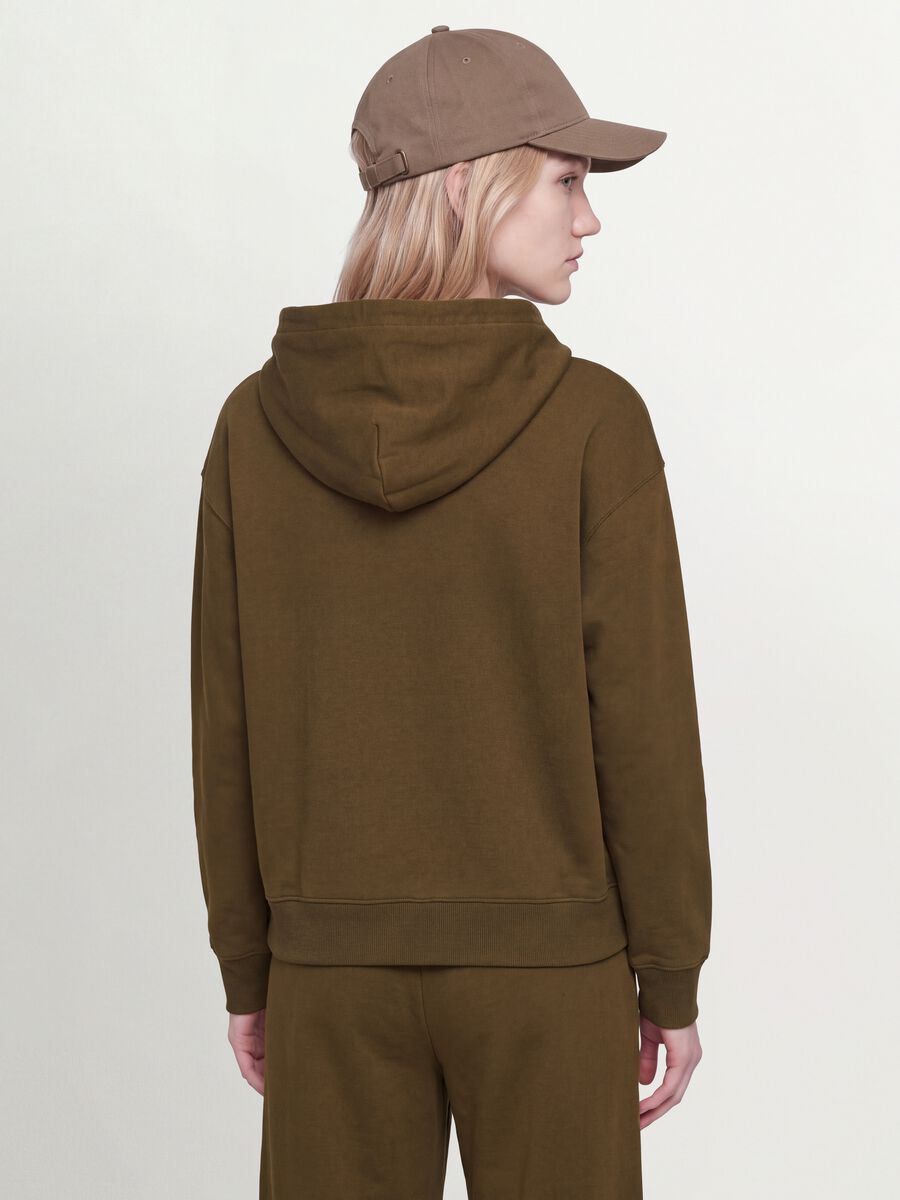 Green cotton-blend hoodie in a regular fit_3