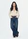 Blue denim jeans in 100% cotton with super wide-leg fit_0