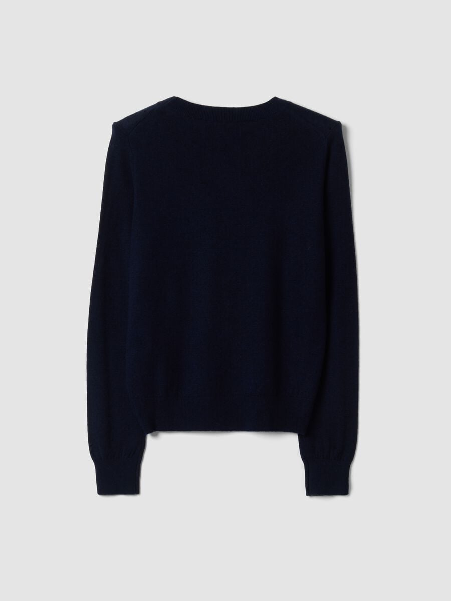 Maglia blu in pura lana a girocollo_2
