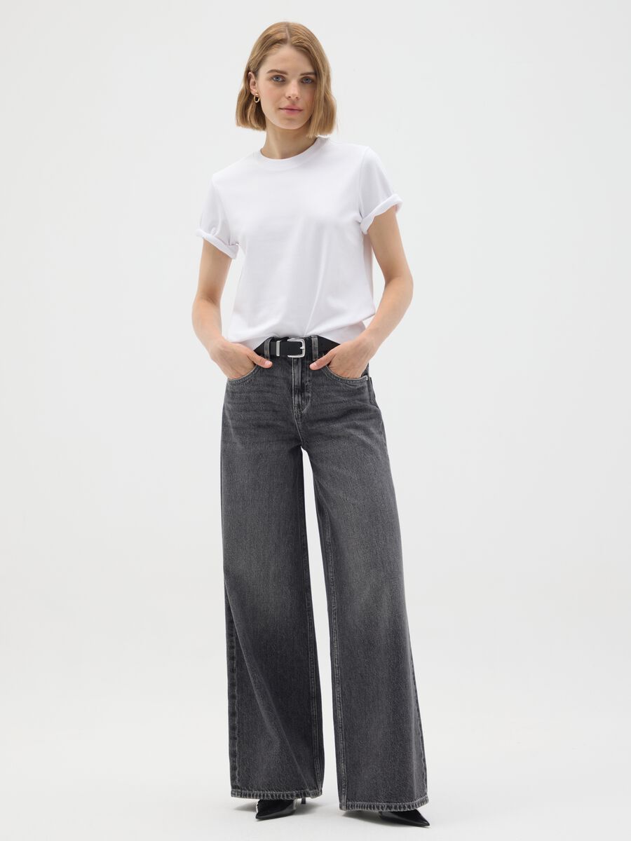 White pure cotton regular fit t-shirt_2