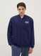 Blue cotton blend jacket regular fit with buttons and Everlast logo_0