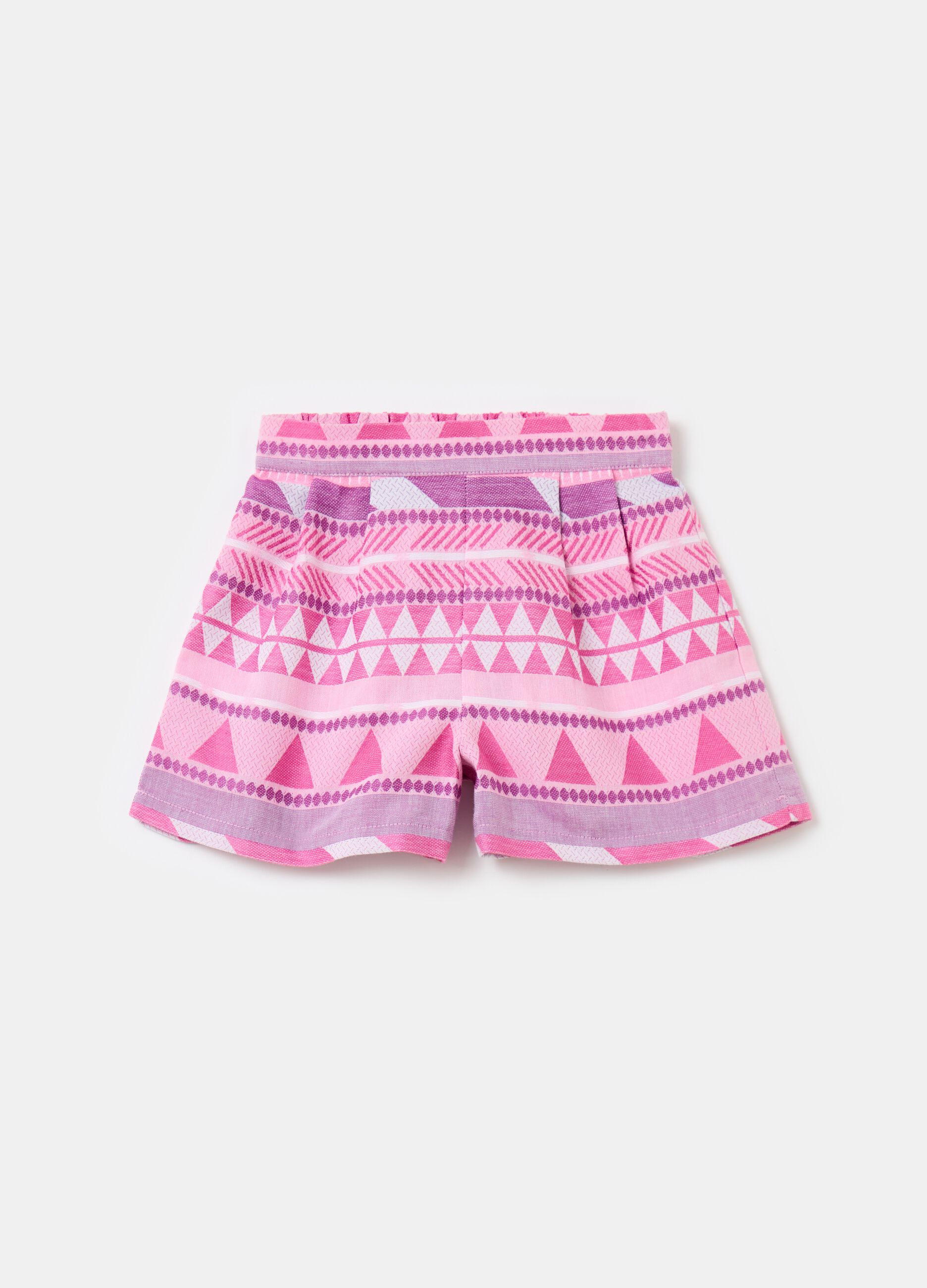 Shorts with ethnic jacquard designs