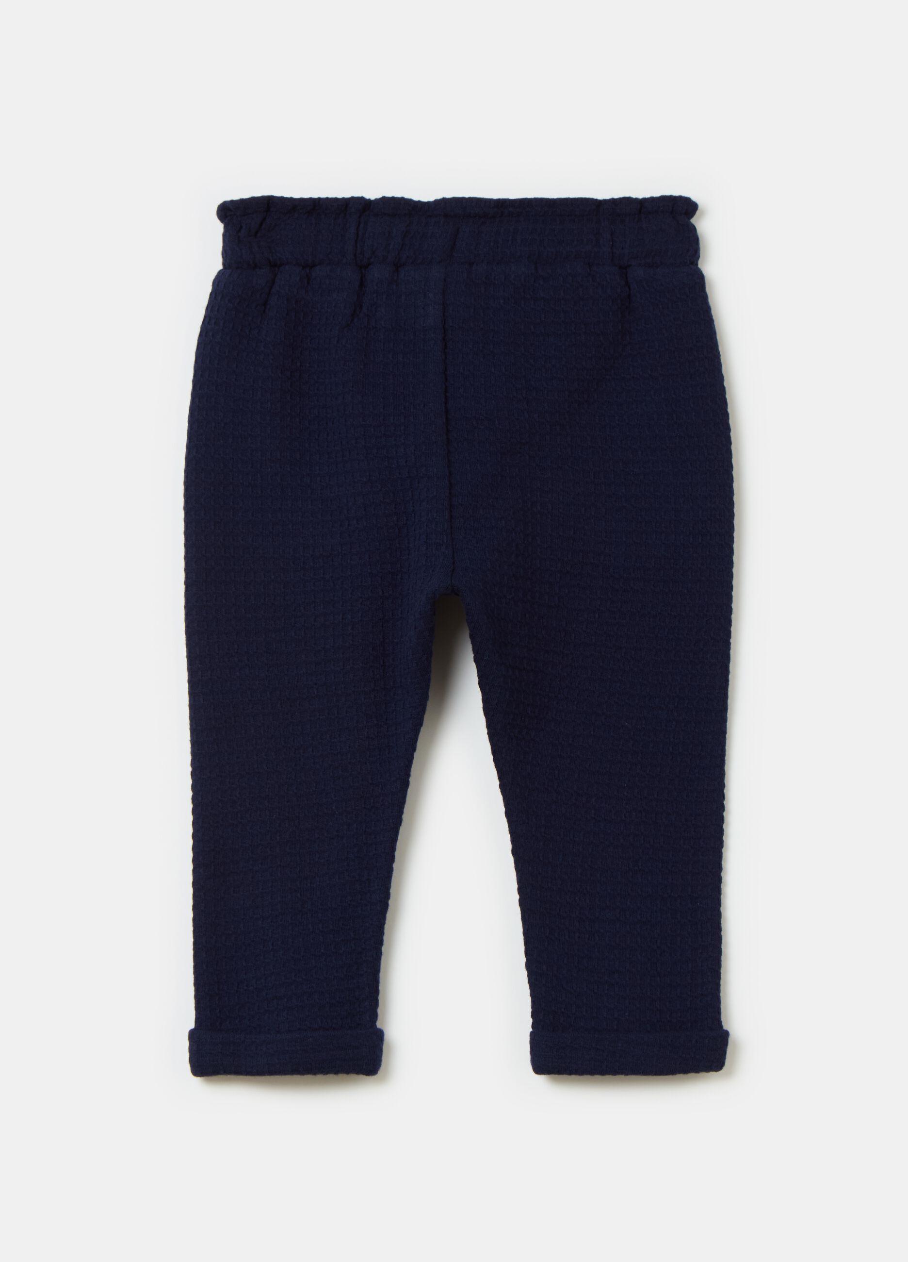 Cotton joggers with waffle weave