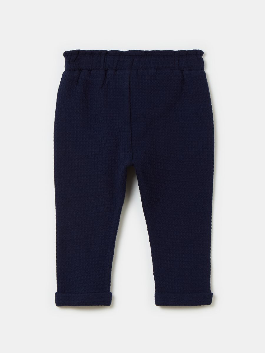 Cotton joggers with waffle weave_1