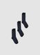 3er-Pack blaue Socken in mittlerer H&ouml;he aus elastischer Bio-Baumwolle_0