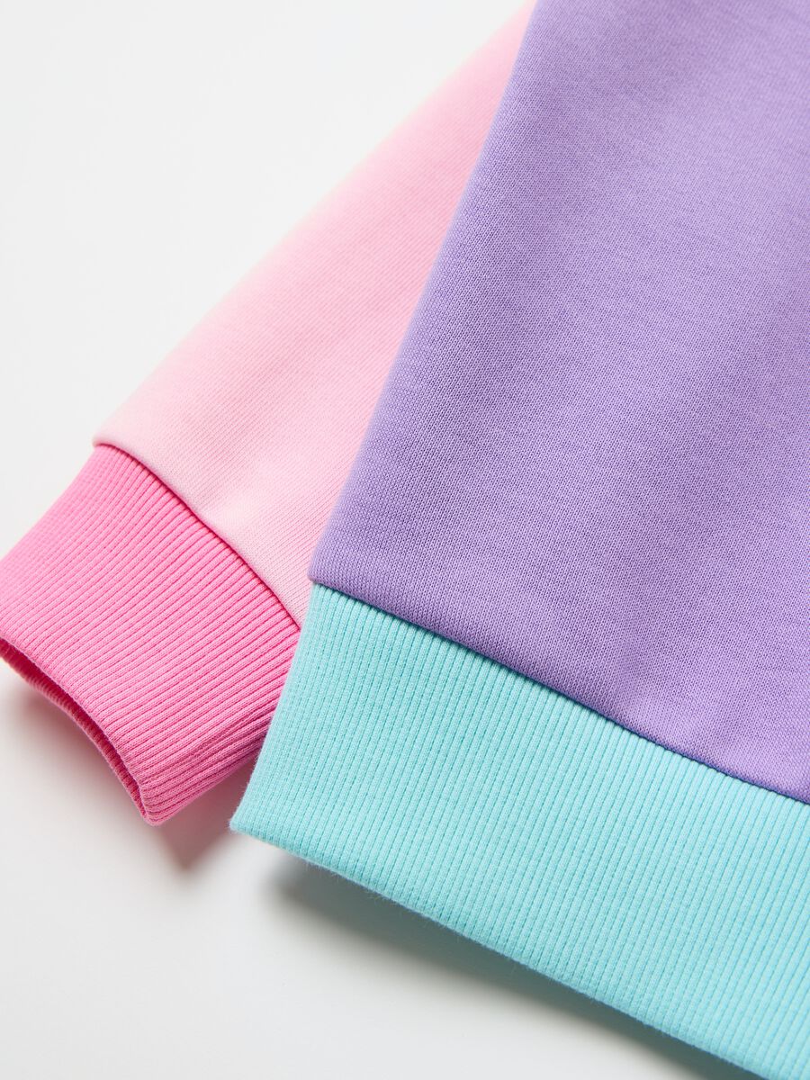 Colourblock sweatshirt with Tweetie Pie patch and diamantés_3