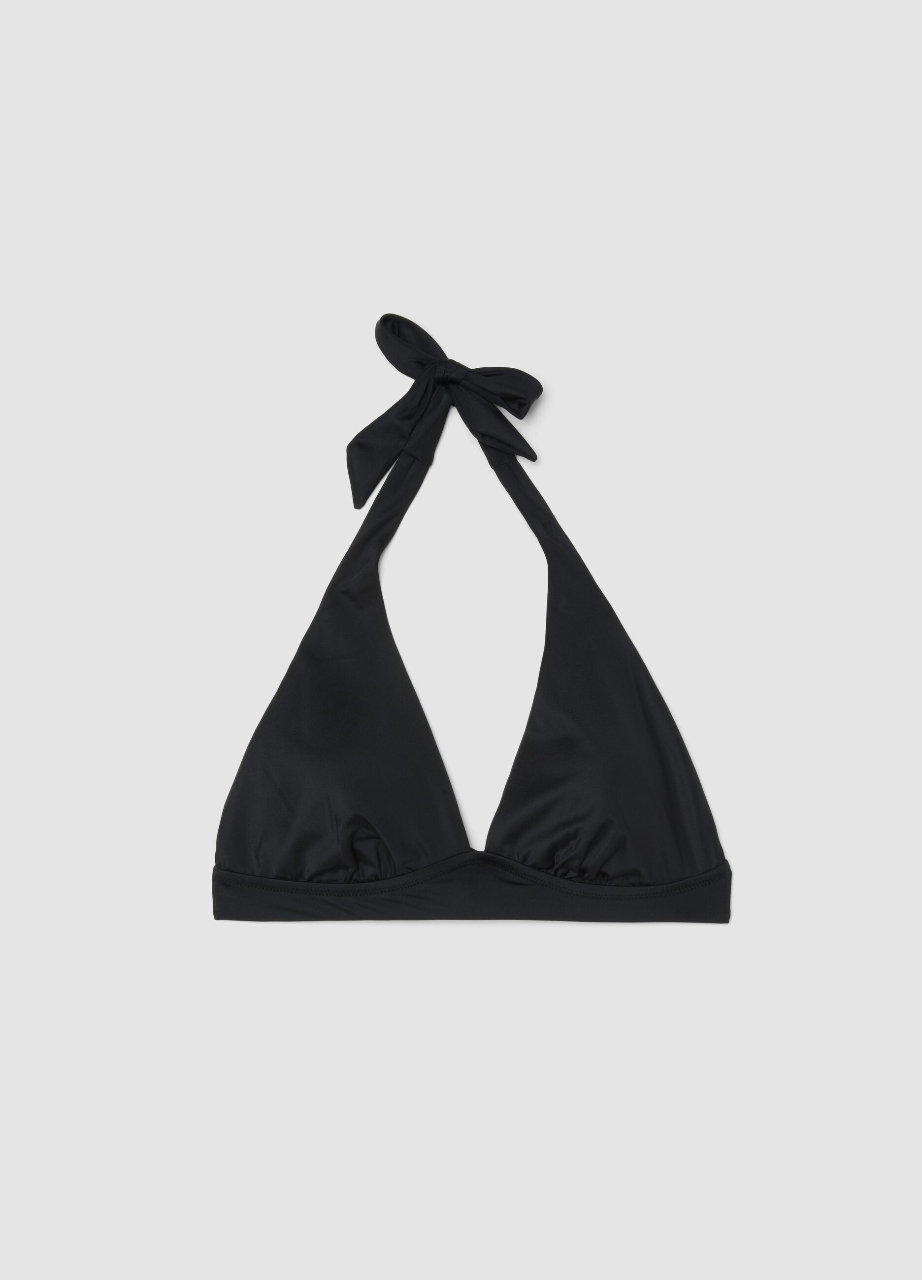 Black stretch triangle bikini top