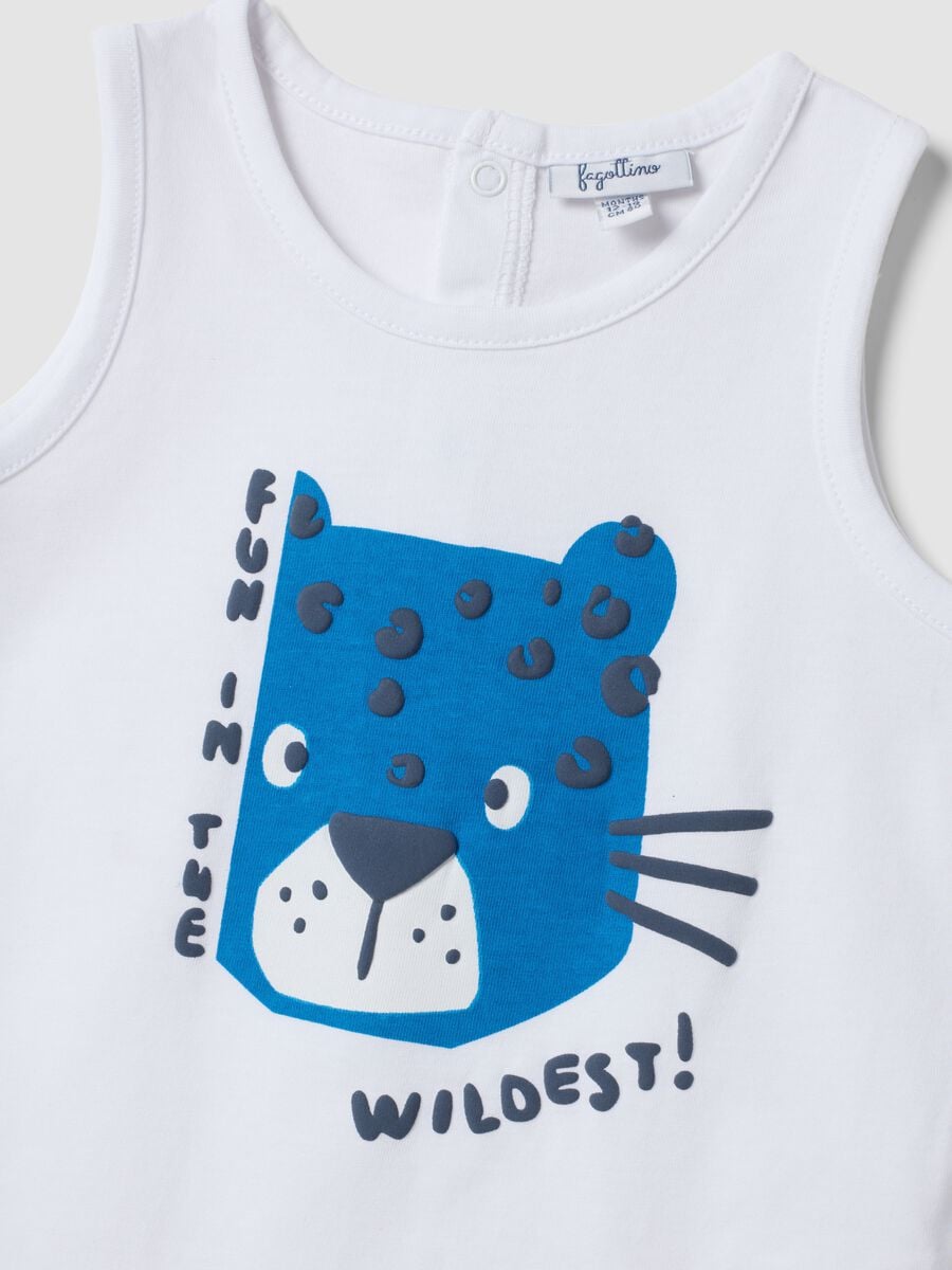 White pure cotton vest with print_2