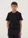 Boys&rsquo; black pure cotton regular fit T-shirt_0