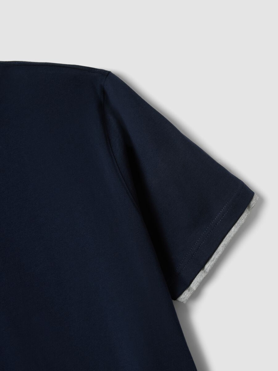 Blauer Pyjama aus reiner, merzerisierter Baumwolle_5