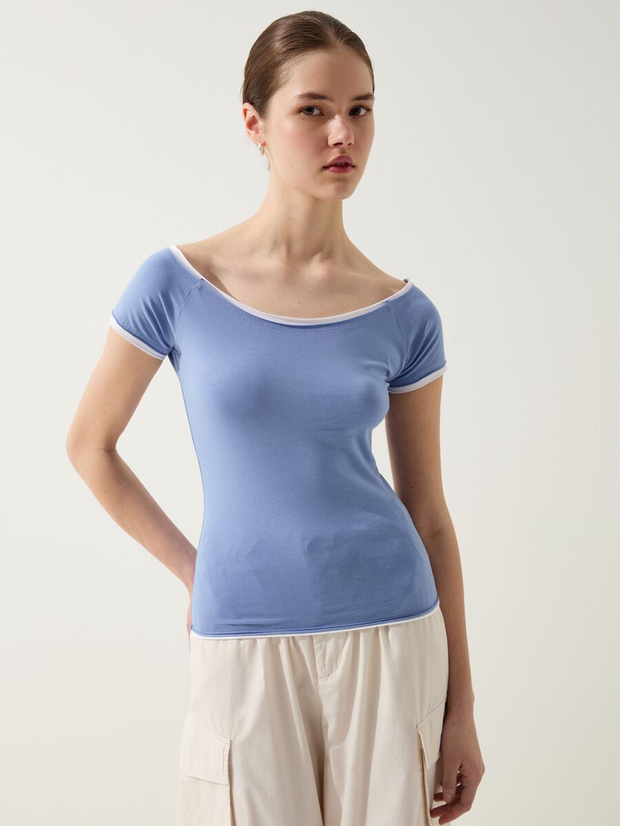 T-shirt with boat neck_1
