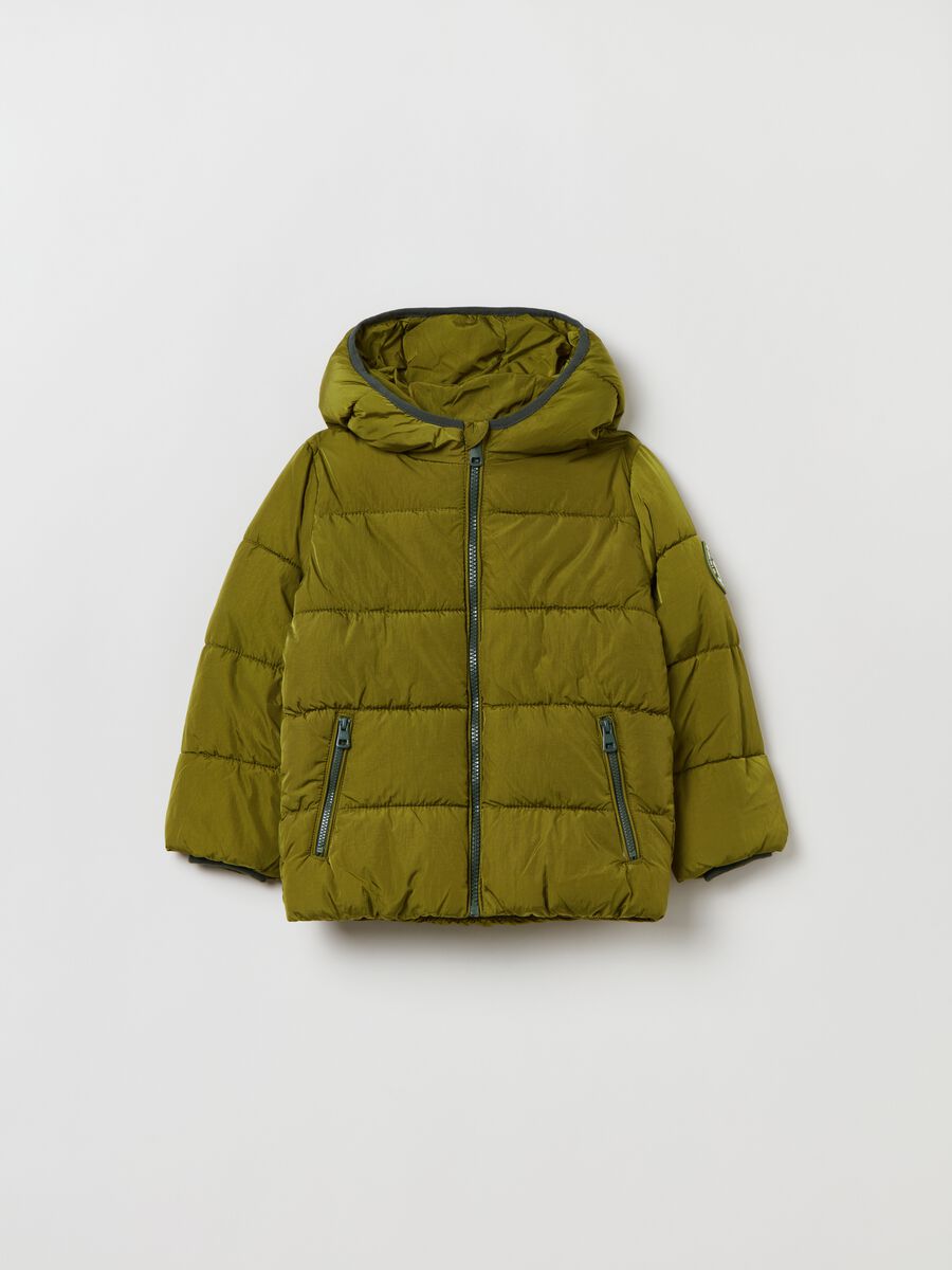 Full-zip down jacket with hood_0