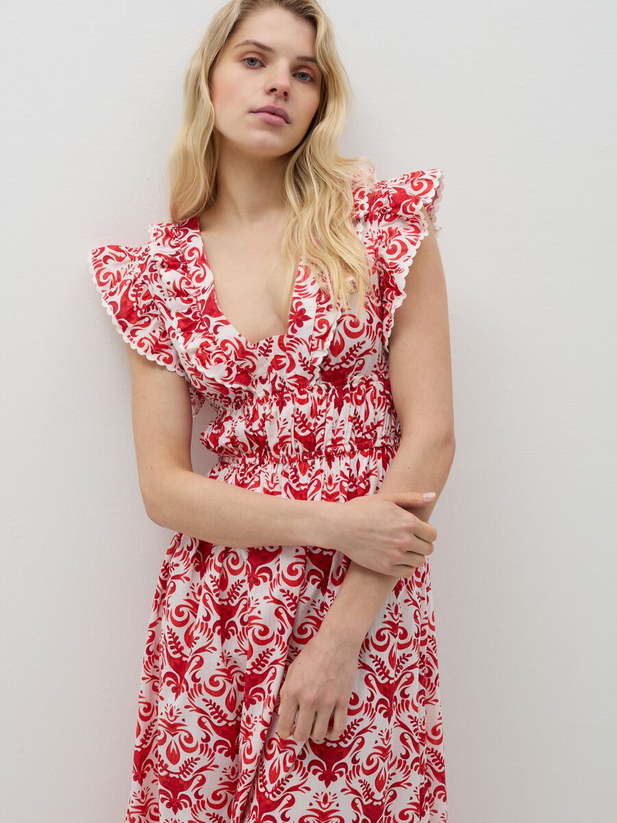 Positano summer dress with print and flounce_1