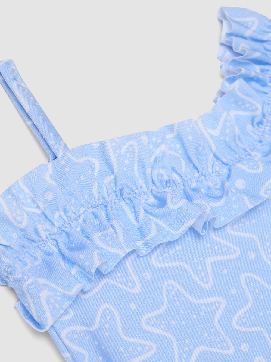 Baby girls&rsquo; light-blue stretch one-piece swimsuit with ruffles_2