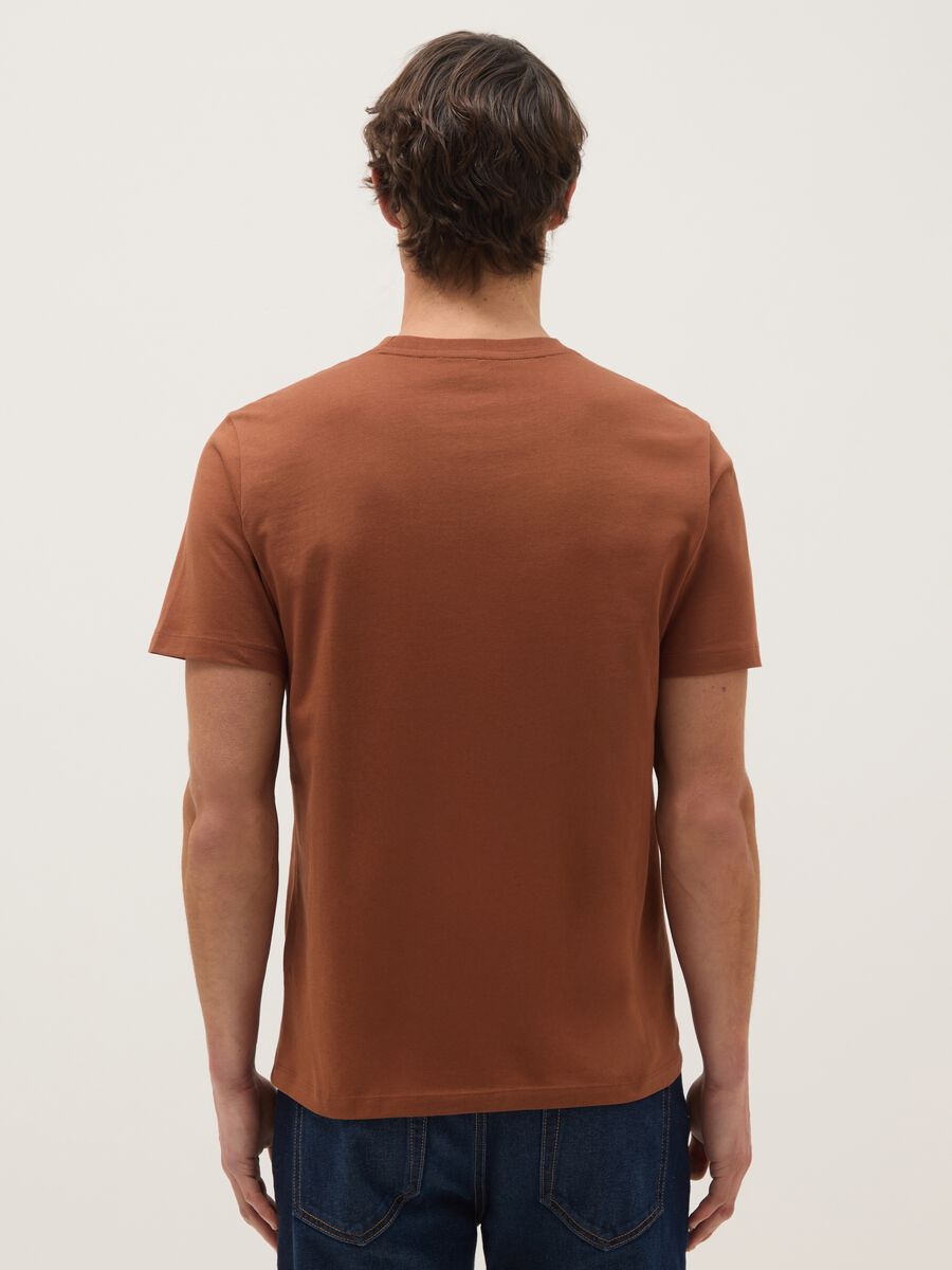 Regular fit brown pure cotton t-shirt_2