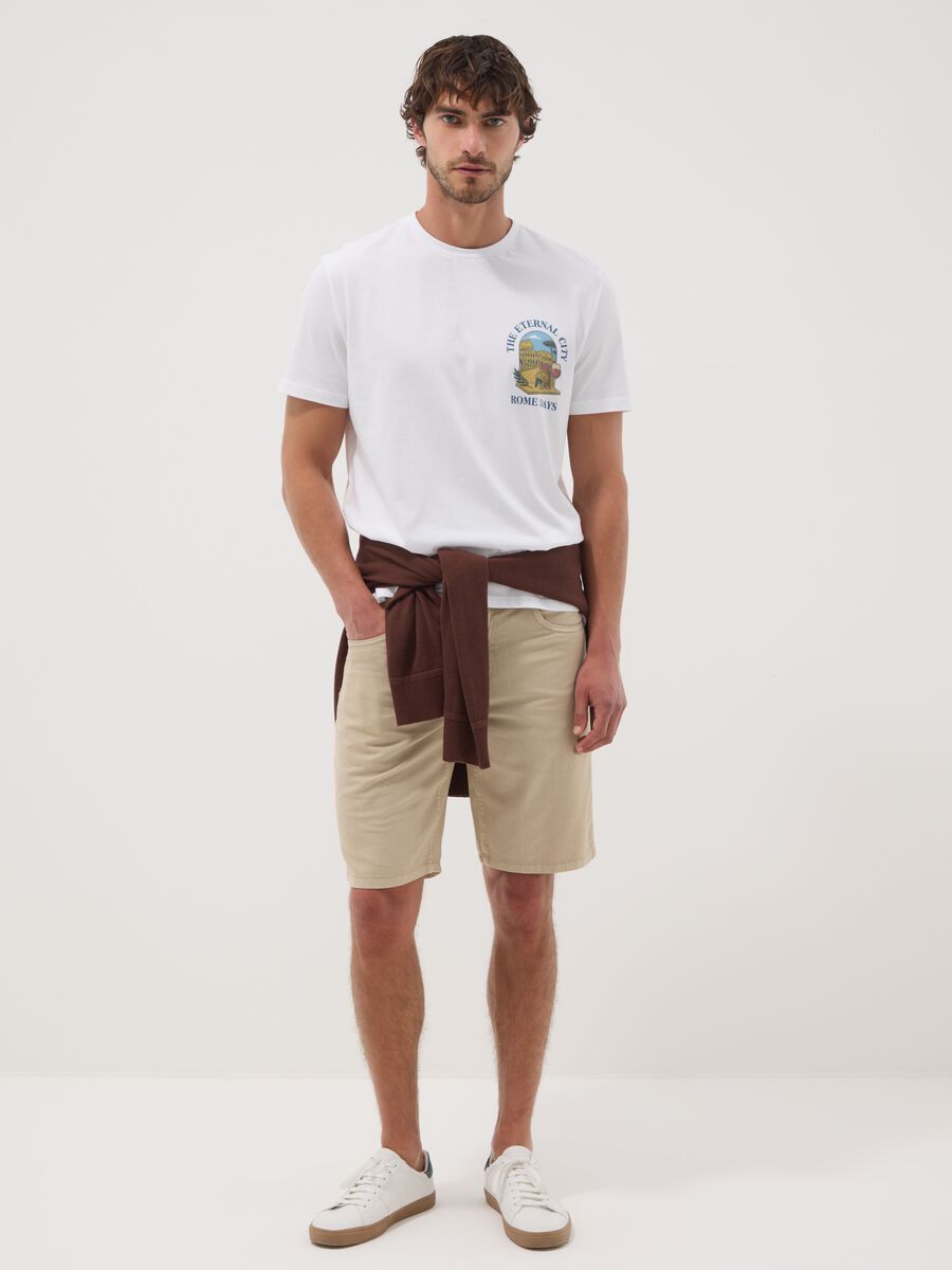 White short-sleeve pure cotton T-shirt, regular fit_2