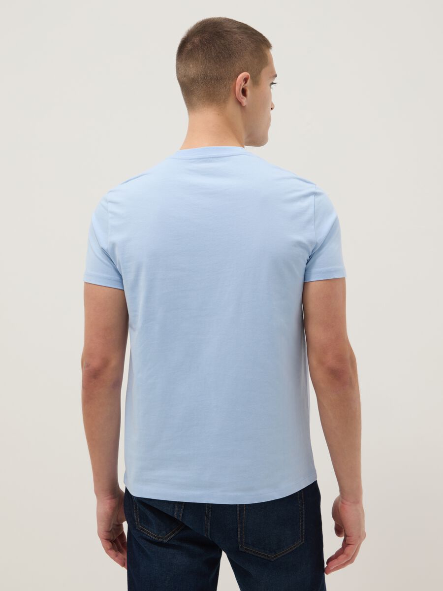 Sky blue pure cotton T-shirt_3