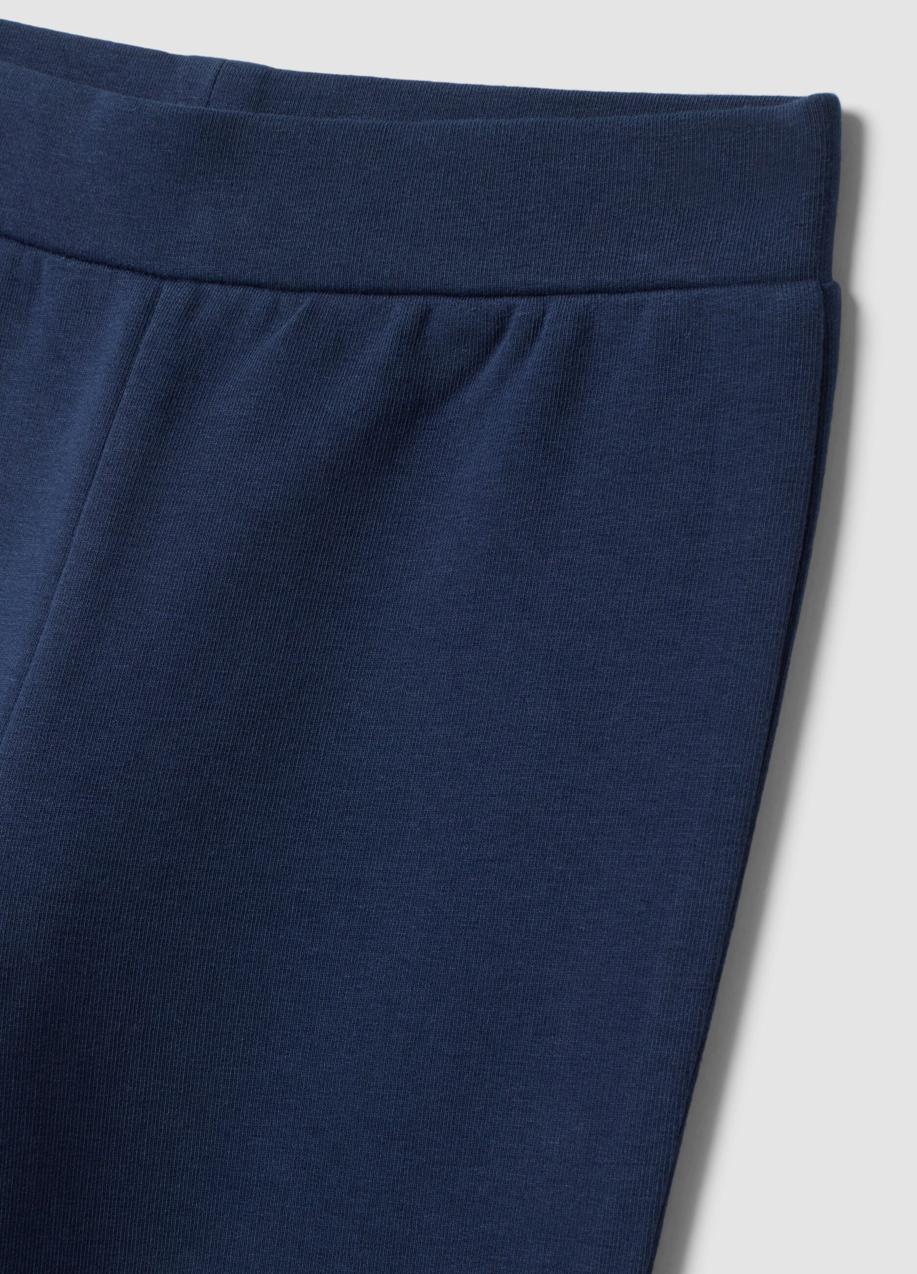 Leggings blu flare in cotone elasticizzato
