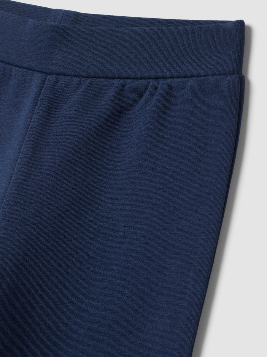 Leggings blu flare in cotone elasticizzato_3