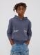 Grauer Oversize-Kapuzenpullover aus reiner Baumwolle f&uuml;r Jungen_1