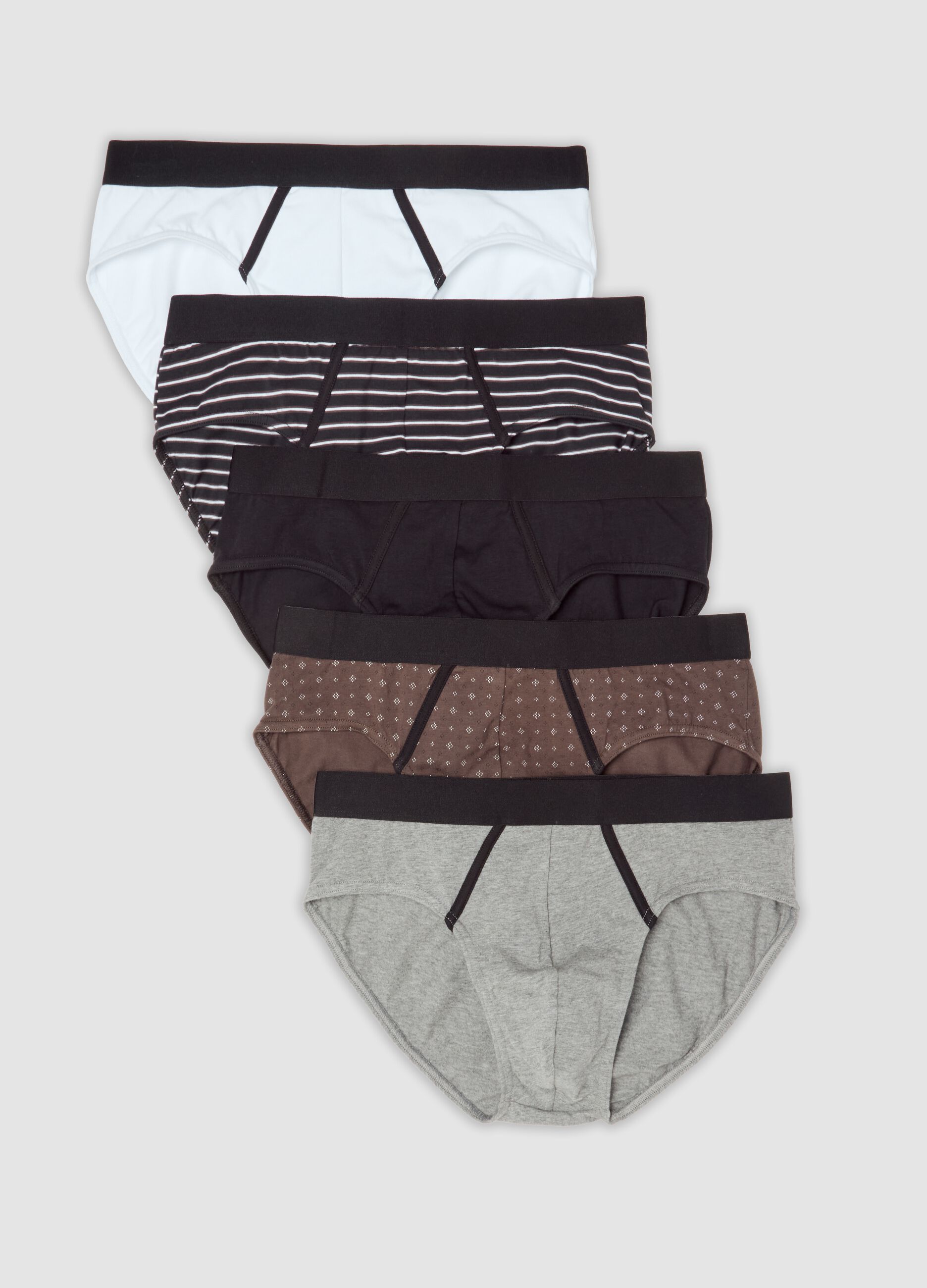 Pack of five multicolour organic stretch-cotton briefs
