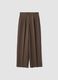 Pantaloni formali marroni in viscosa elasticizzata regular fit_0