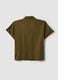 Green short-sleeve pure viscose shirt with oversized fit_5