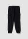 Black cotton-blend cargo joggers with drawstring, regular fit_0