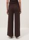 Pantal&oacute;n marr&oacute;n wide leg el&aacute;stico con textura arrugada_2