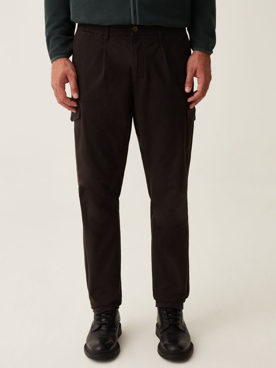 Cargo trousers with pin tucks_1