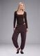 Body marrone in tessuto elasticizzato traspirante con scollo ampio ALTAVIA STUDIO_0