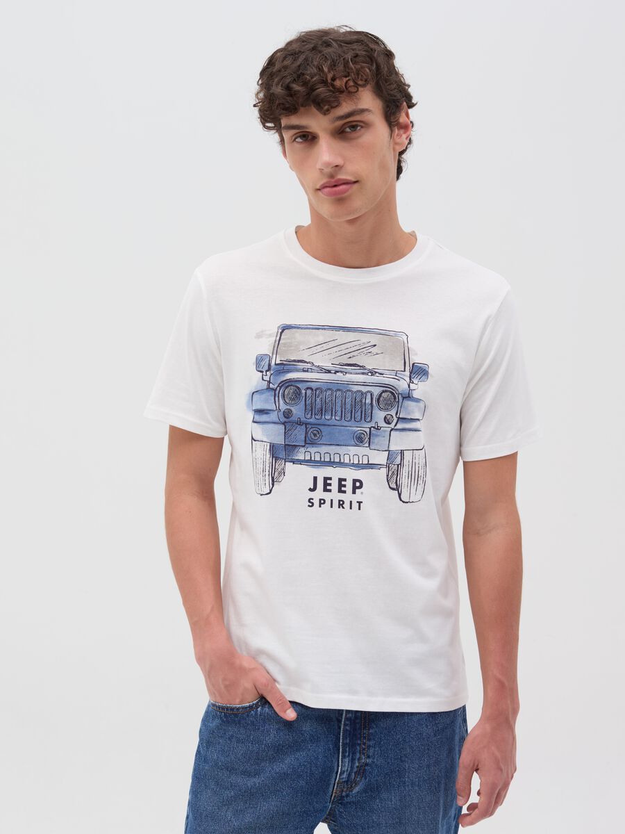Cotton T-shirt with Jeep Spirit print_0
