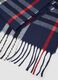 Navy checked scarf with fringes_2