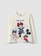 Wei&szlig;es M&auml;dchen-T-Shirt aus Stretch-Baumwolle mit Minnie-Print_0