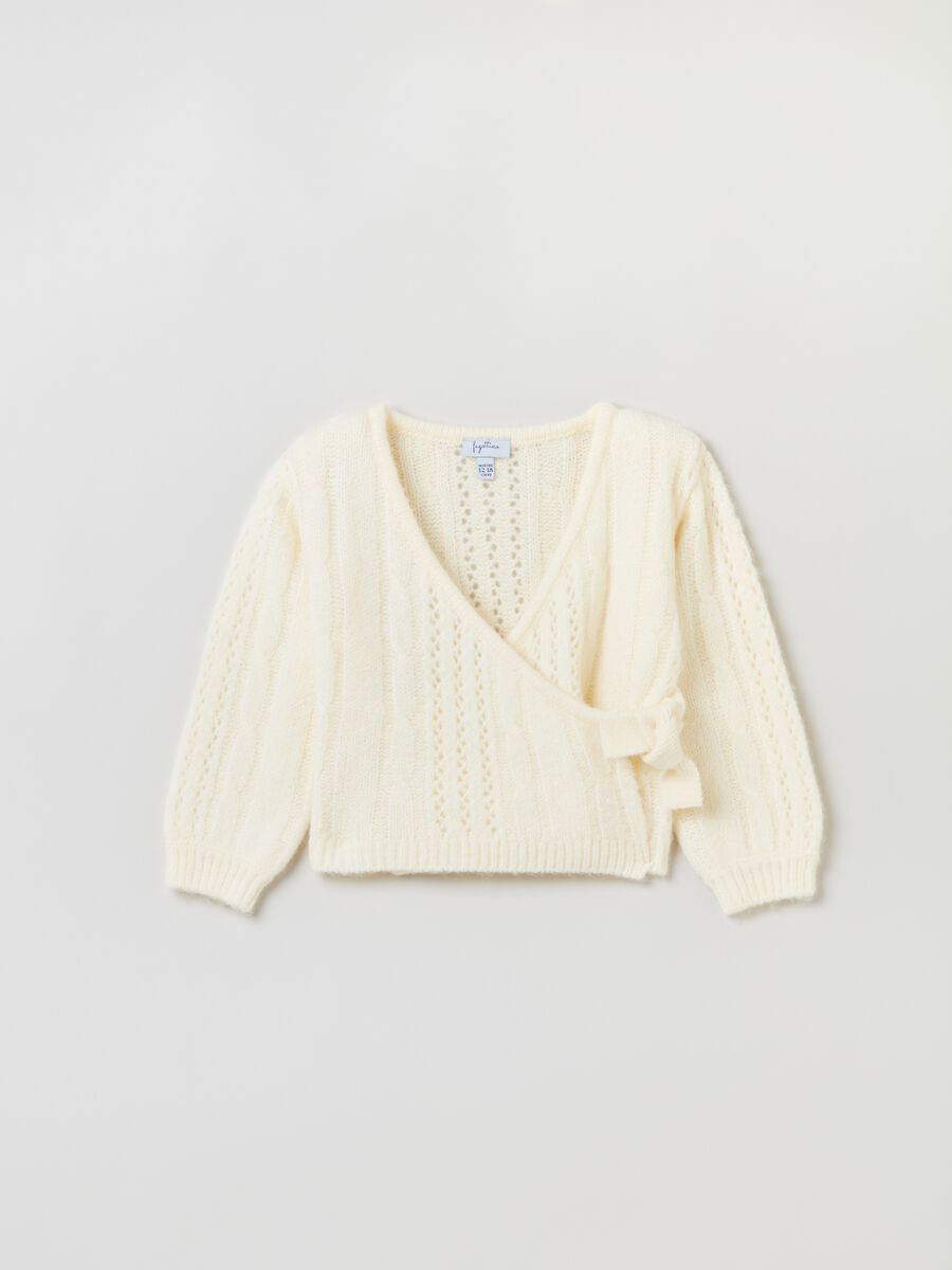Cable knit crossover top _0