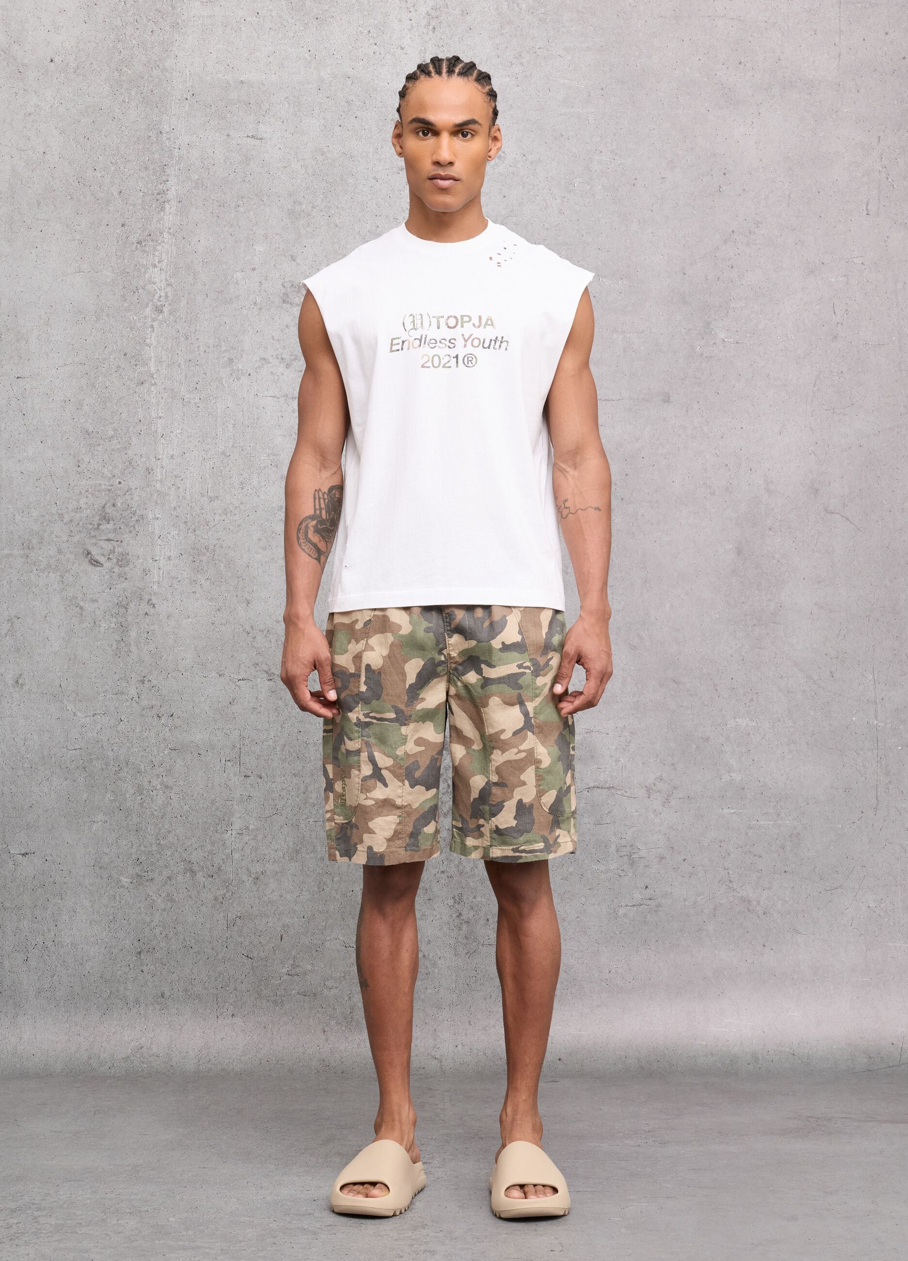 Sunfaded White Tank Top
