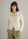 Beige pure cotton regular fit cardigan with polo collar_1