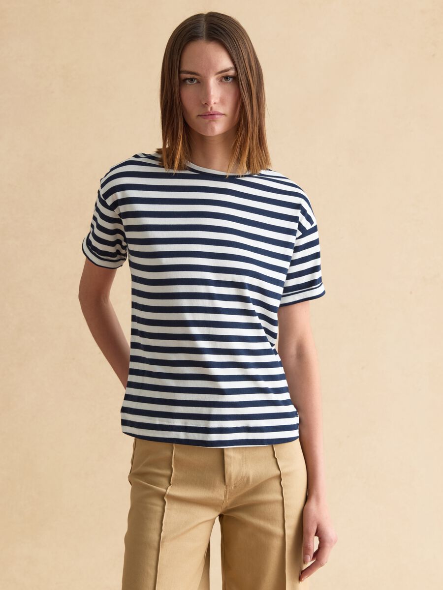 Multicolour striped cotton t-shirt regular fit_2