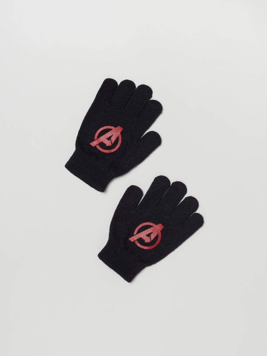 Gloves with Avengers logo print_1