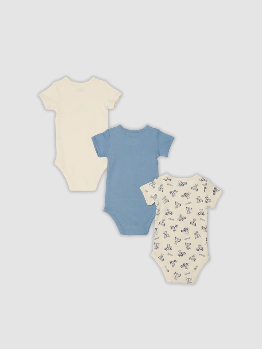 Lot de 3 bodies multicolores en pur coton bio pour b&eacute;b&eacute; et petit gar&ccedil;on_1