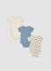 Pack de 3 bodies multicolor em puro algod&atilde;o org&acirc;nico para beb&eacute; e menino_1