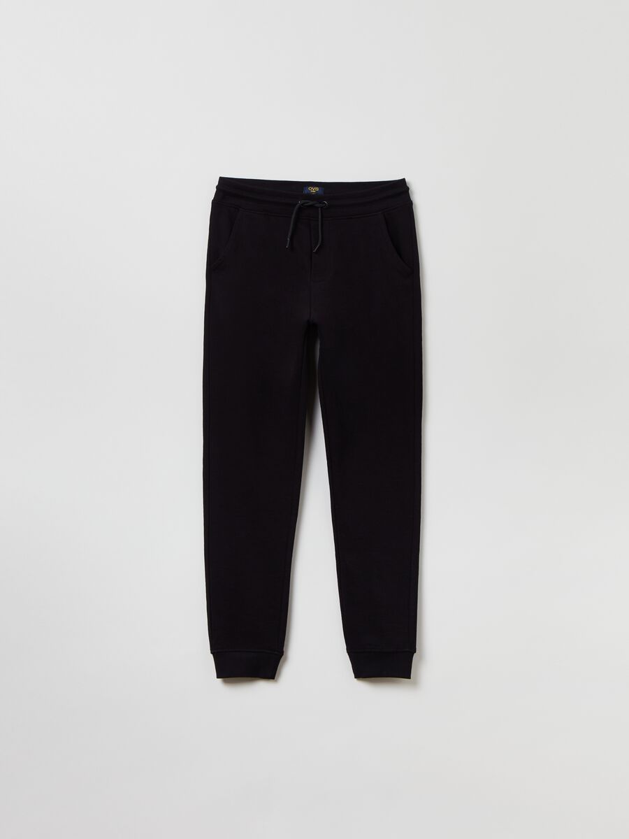Fitness joggers in fleece with drawstring_0