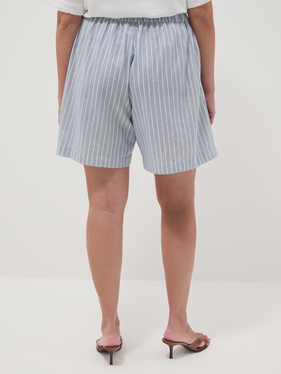 Sky-blue striped pure cotton shorts_2