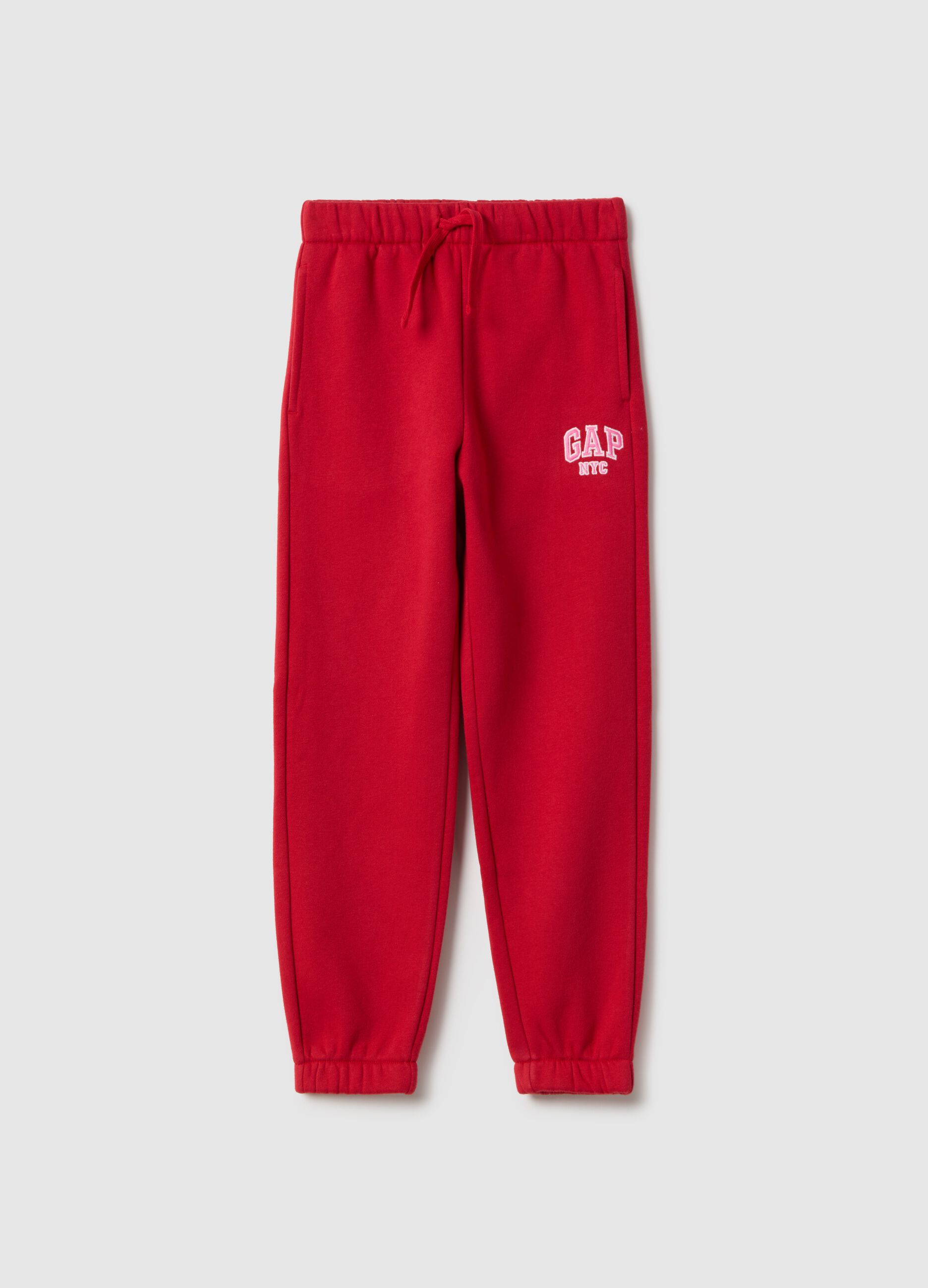 Rote M&auml;dchen-Jogginghose aus Baumwollmischung mit Regular Fit und Logo