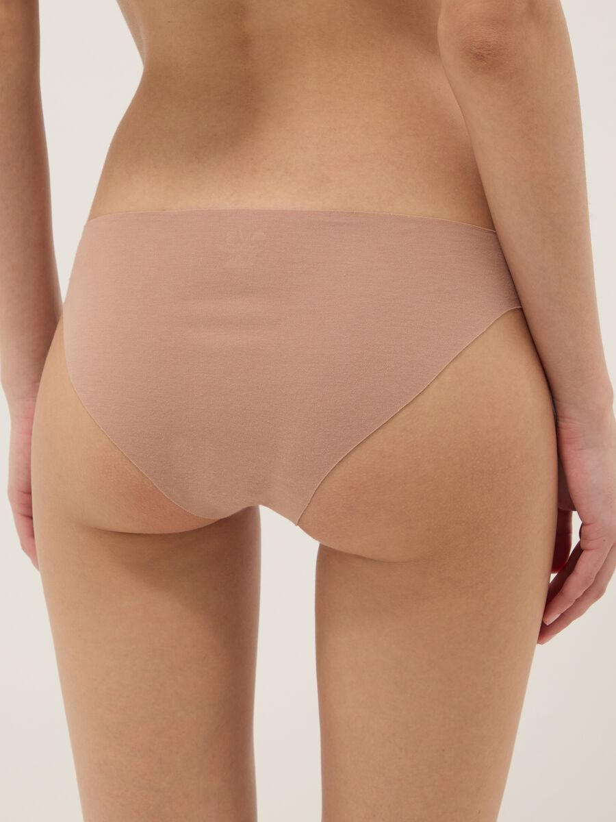 Cueca beige ajustada em algod&atilde;o el&aacute;stico_2