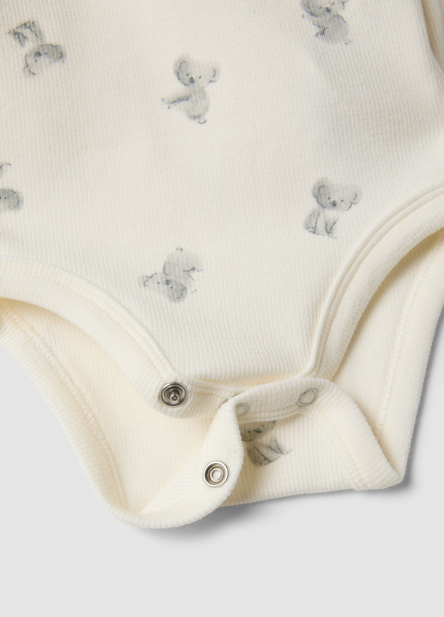 Weisses Set aus Bio-Baumwolle und elastischem Lyocell mit Koala-Prints