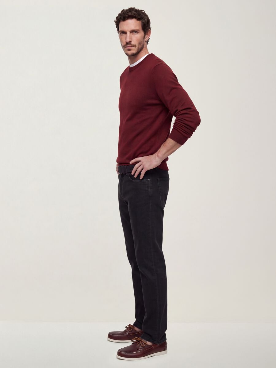 Black stretch-cotton denim jeans, regular fit_2