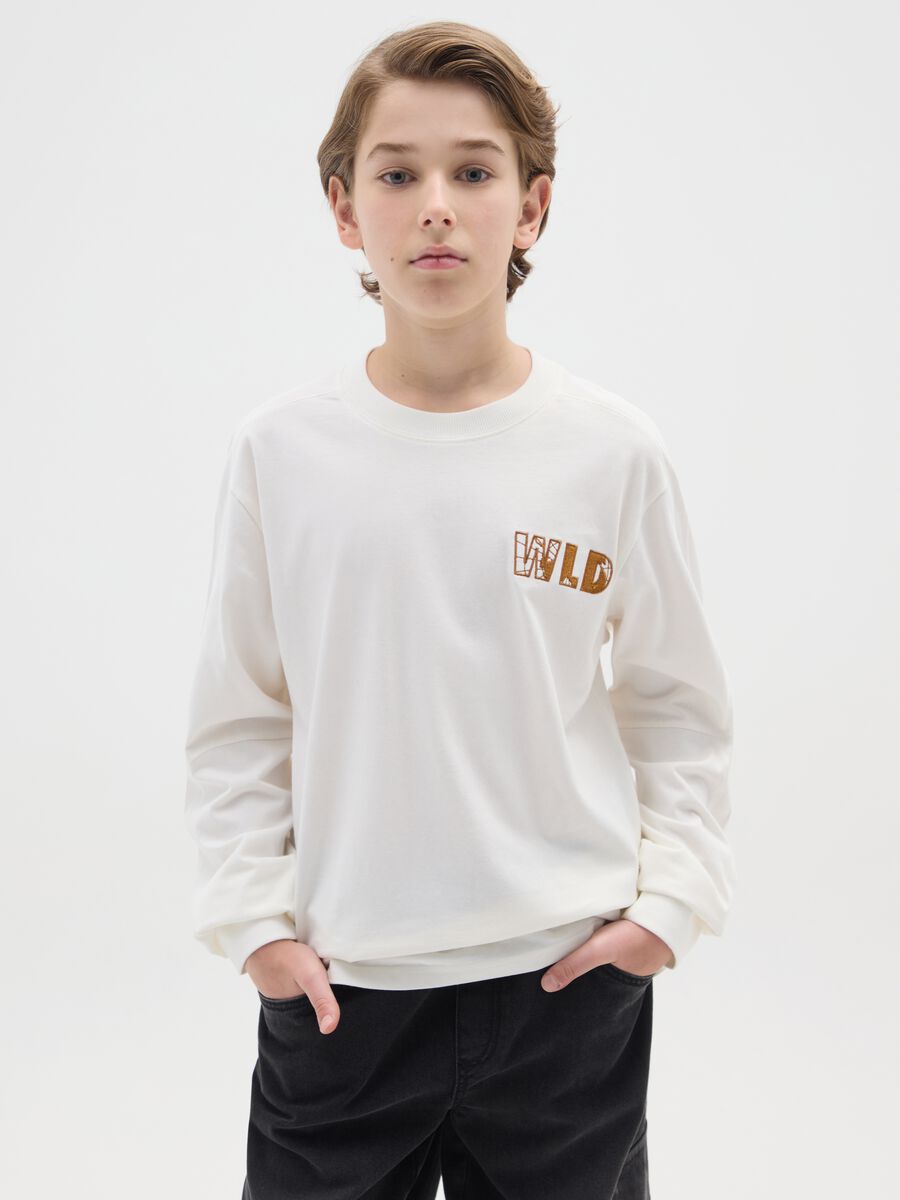 White oversized pure cotton boy's t-shirt_0