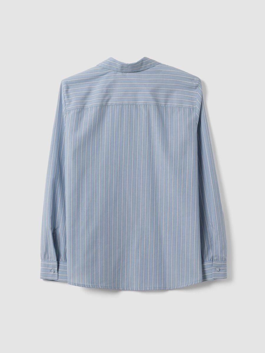 Blue striped long-sleeve slim-fit shirt_6