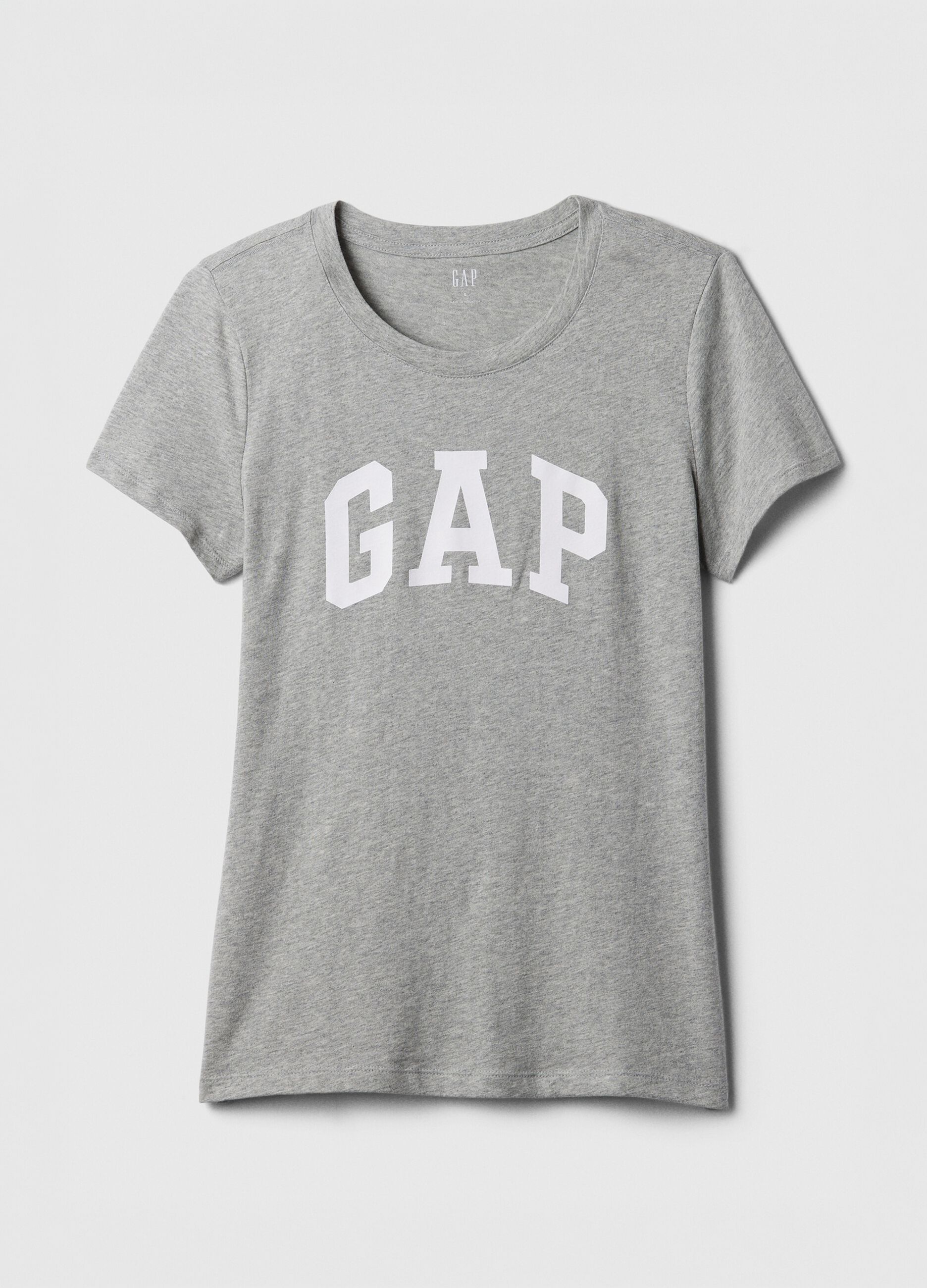 T-shirt grigio chiaro in puro cotone con logo GAP